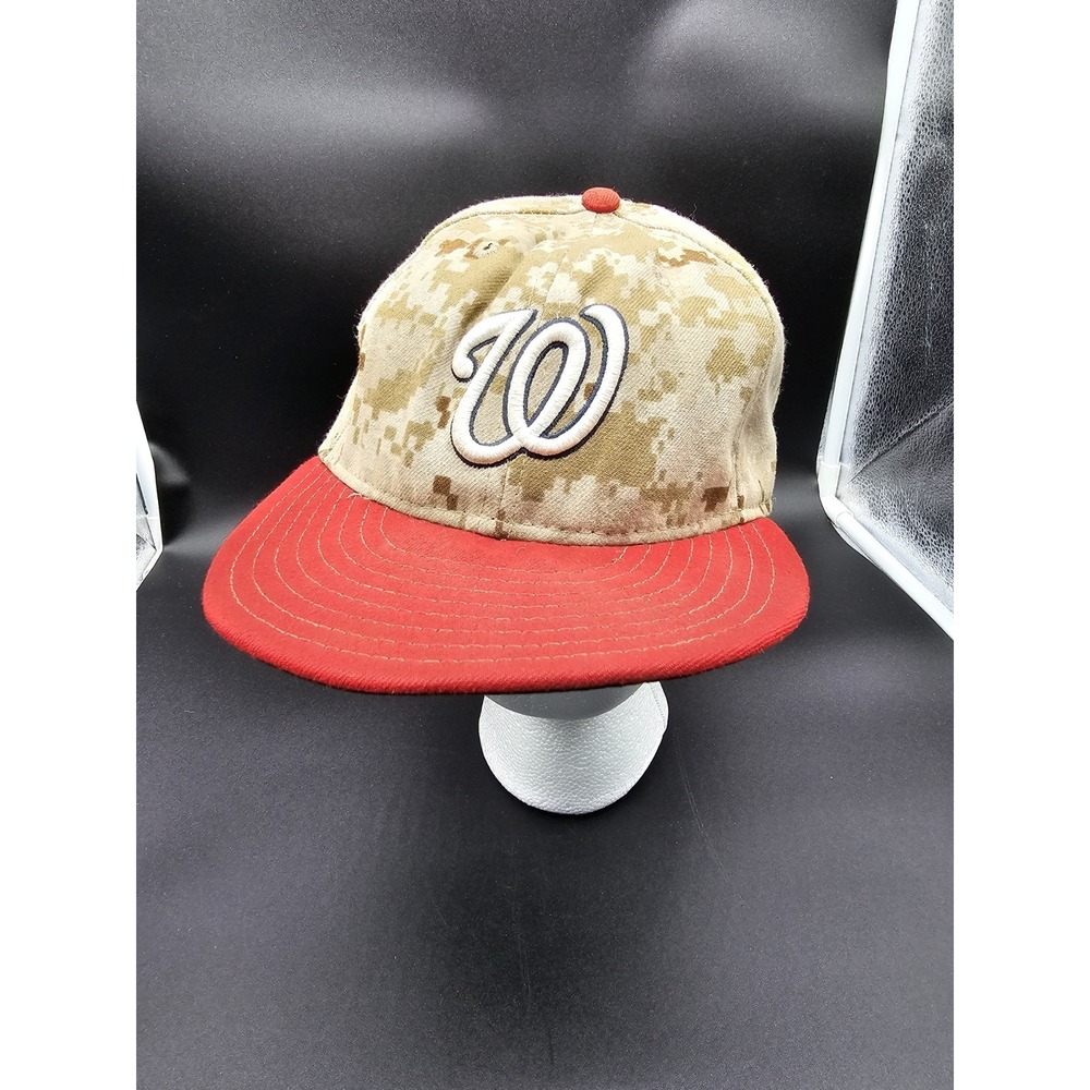 New Era 7‎ 1/4 59fifty Washington Nationals Camo/Red Baseball Cap MLB